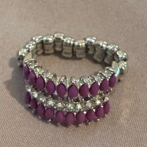 Elegant Silver and Purple Women's Ring